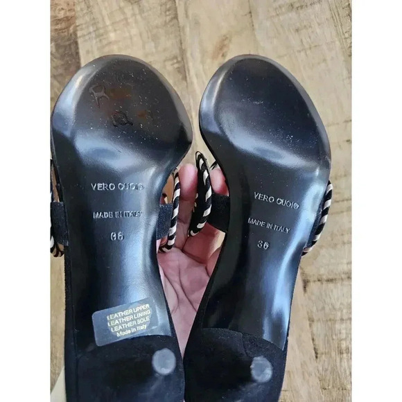 Ol'Autre Chose Black Leather Mule Heels Womens Size 6 Made in Italy NWOT - Picture 5 of 6